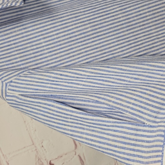 Blue and White Striped Layered Dress Womens Size L - Picture 5 of 10